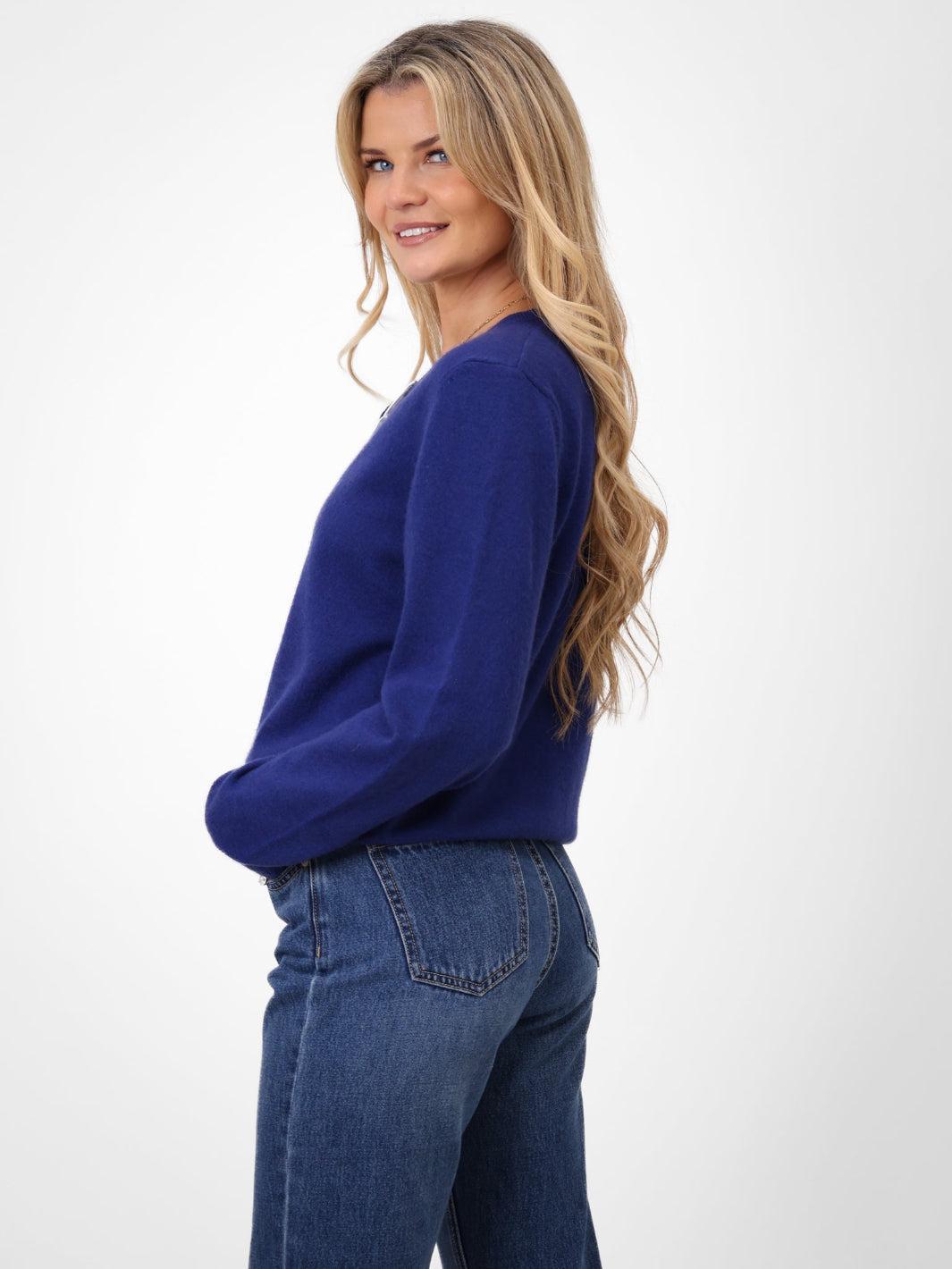 Kate & Pippa Lilah Cardigan In Blue-Nicola Ross