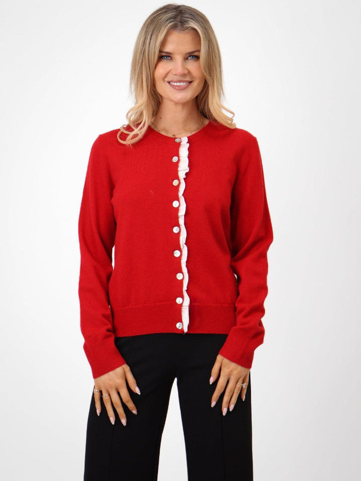Kate & Pippa Lilah Cardigan In Red-Nicola Ross