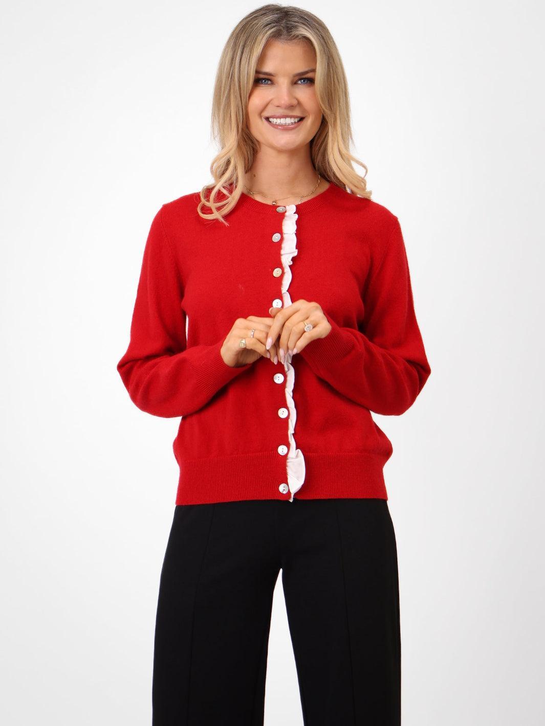 Kate & Pippa Lilah Cardigan In Red-Nicola Ross