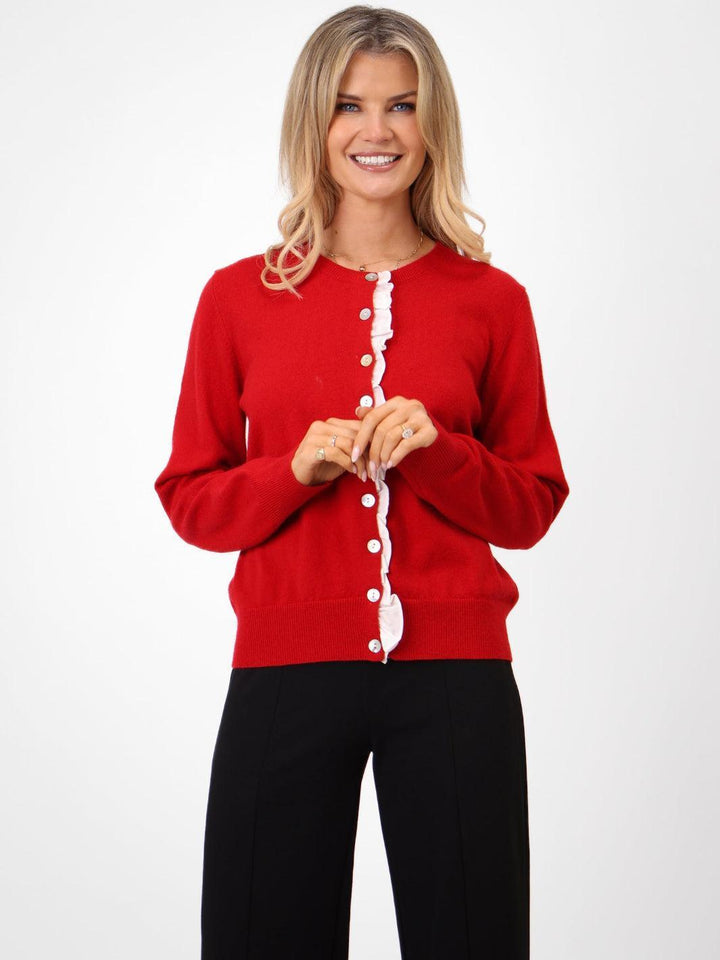 Kate & Pippa Lilah Cardigan In Red-Nicola Ross
