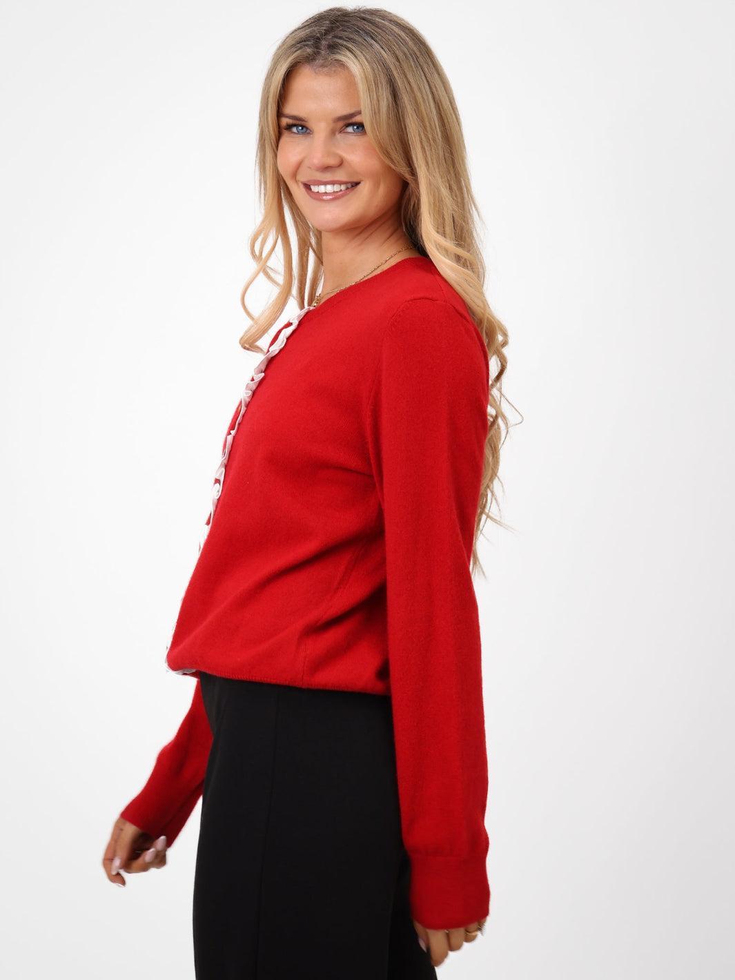 Kate & Pippa Lilah Cardigan In Red-Nicola Ross