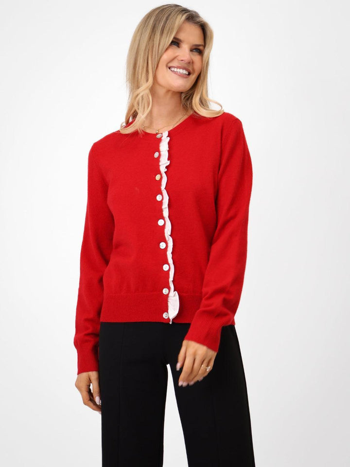 Kate & Pippa Lilah Cardigan In Red-Nicola Ross