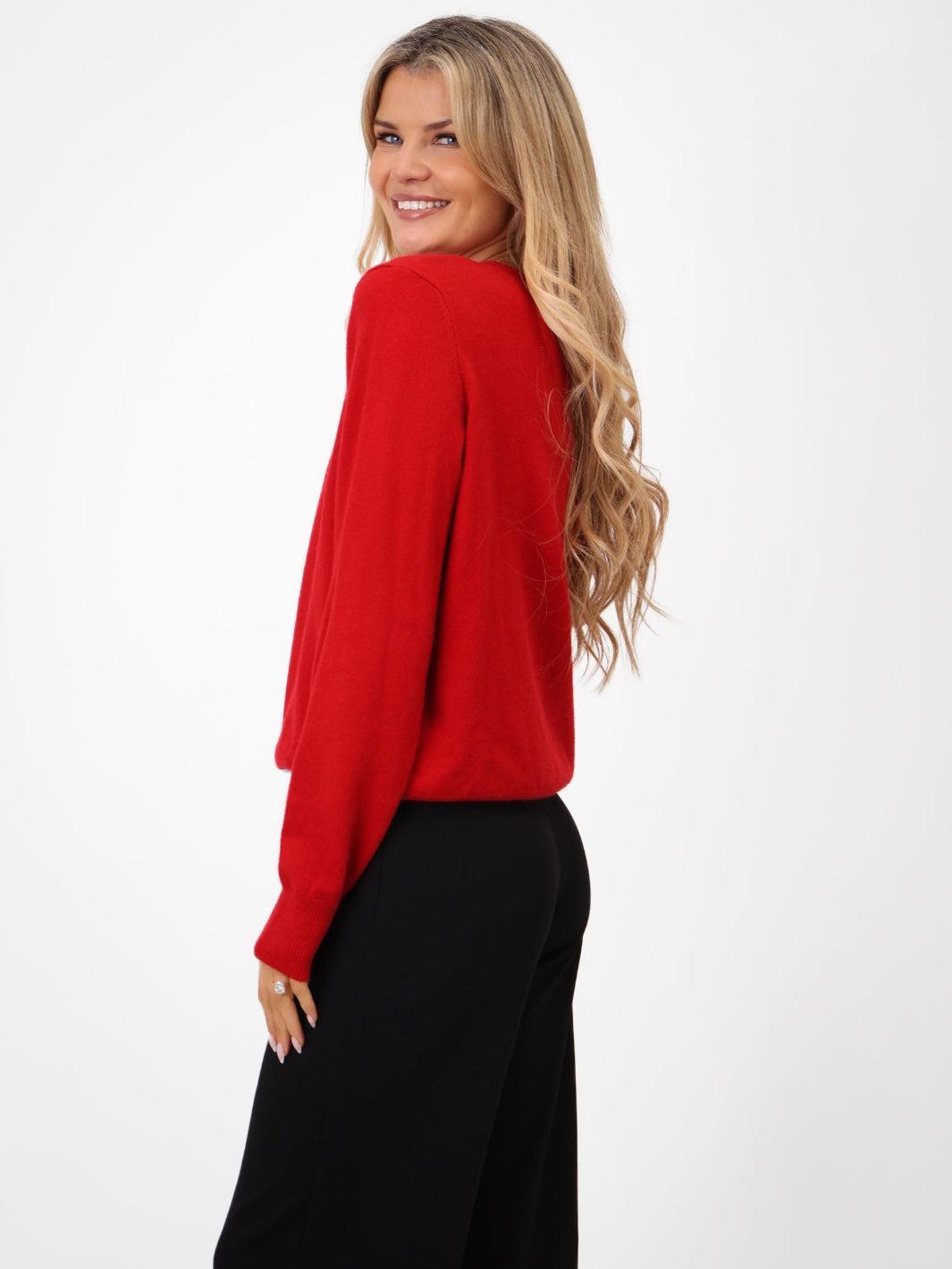 Kate & Pippa Lilah Cardigan In Red-Nicola Ross