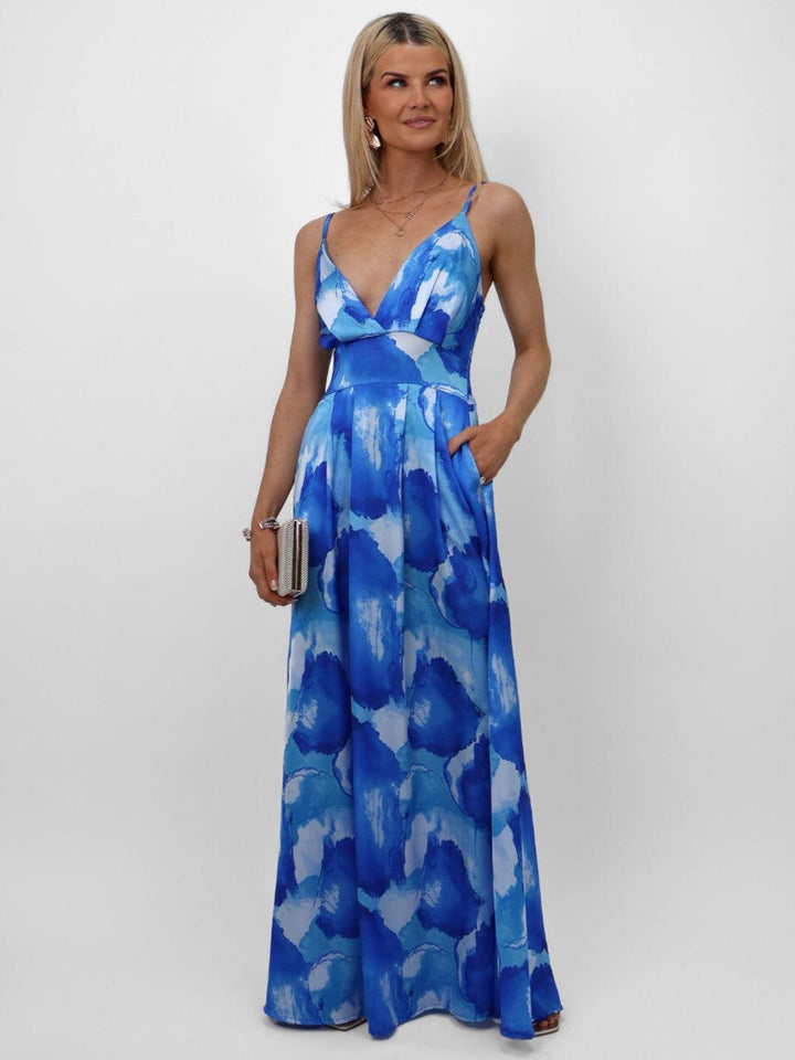Kate & Pippa Lola Maxi Dress In Blue-Nicola Ross