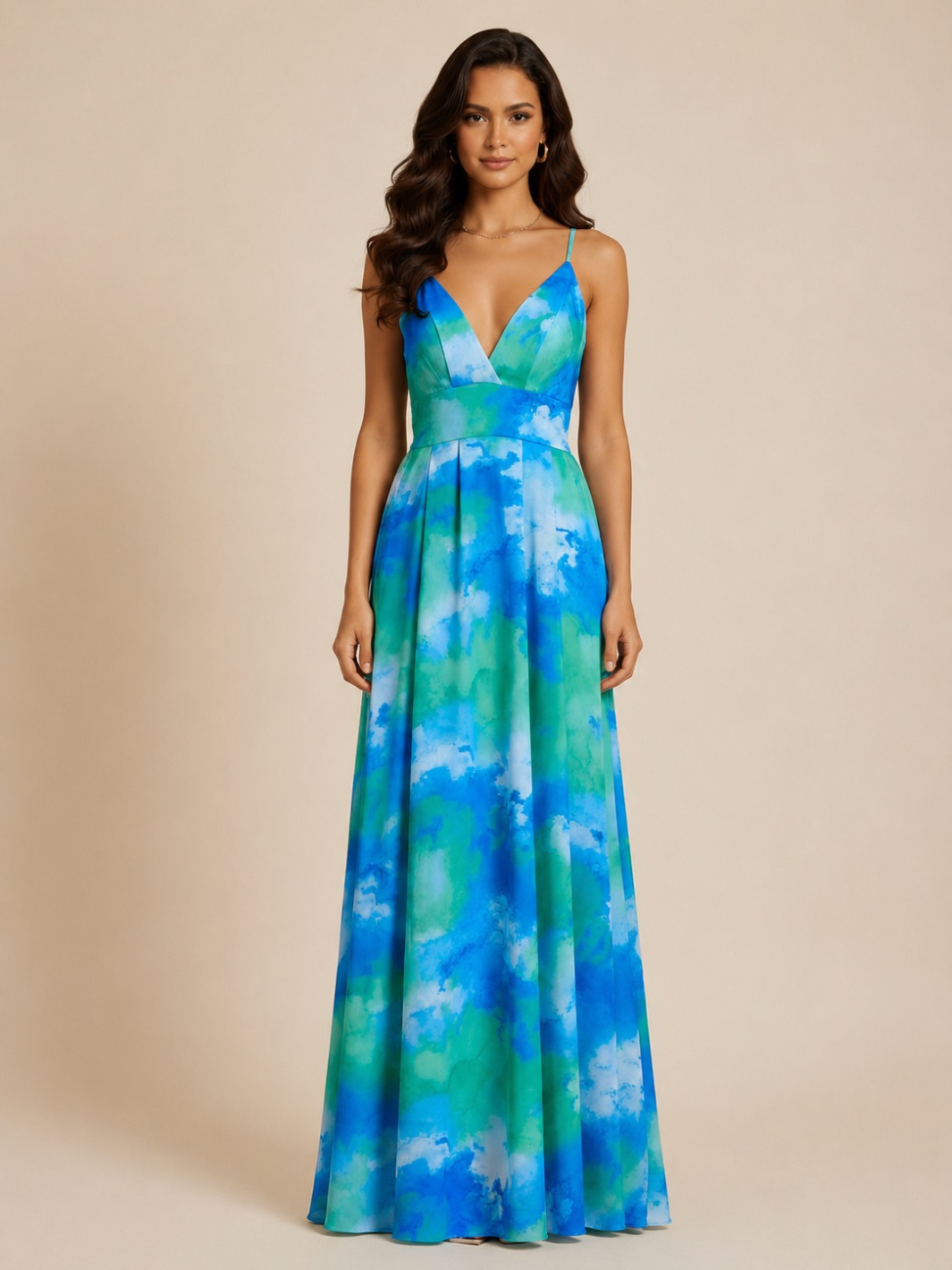 Kate & Pippa Lola Maxi Dress In Blue/Green-Occasion Wear-Guest of the wedding-Nicola Ross