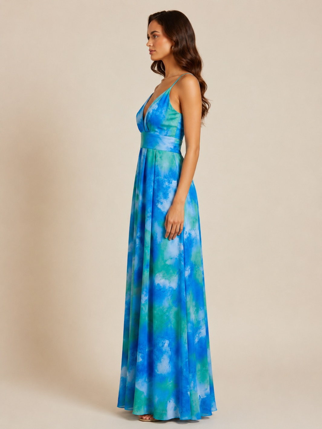 Kate & Pippa Lola Maxi Dress In Blue/Green-Occasion Wear-Guest of the wedding-Nicola Ross