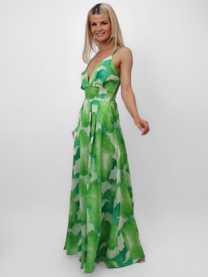 Kate & Pippa Lola Maxi Dress In Green-Nicola Ross