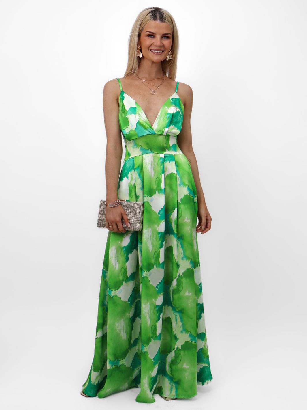 Kate & Pippa Lola Maxi Dress In Green-Nicola Ross
