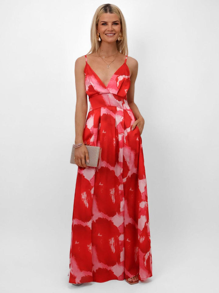 Kate & Pippa Lola Maxi Dress In Red-Nicola Ross