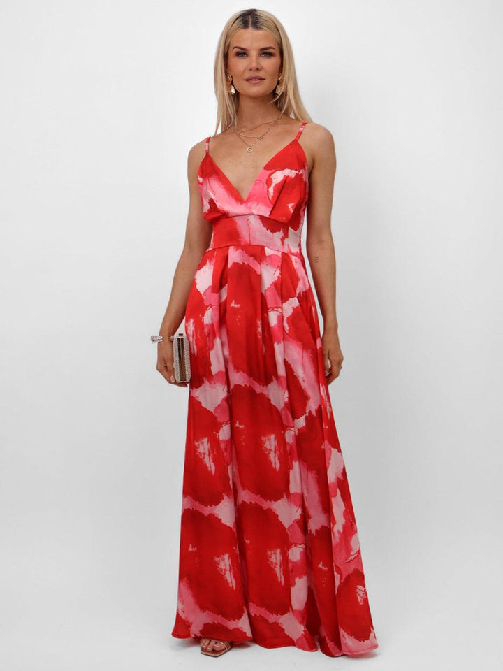 Kate & Pippa Lola Maxi Dress In Red-Nicola Ross