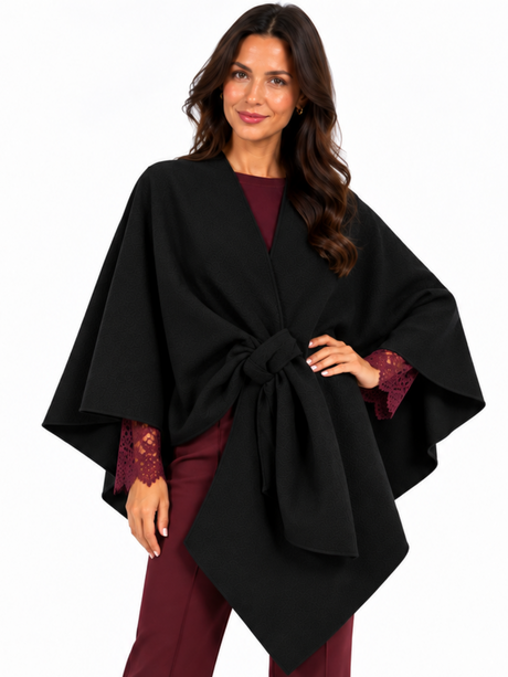 Kate & Pippa Lucia Wrap Knit In Black-Nicola Ross