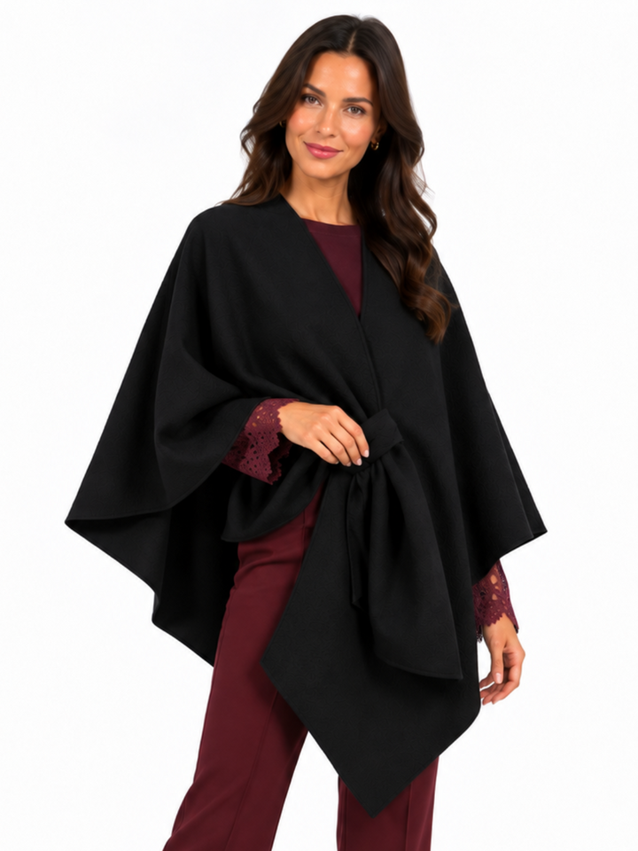Kate & Pippa Lucia Wrap Knit In Black-Nicola Ross