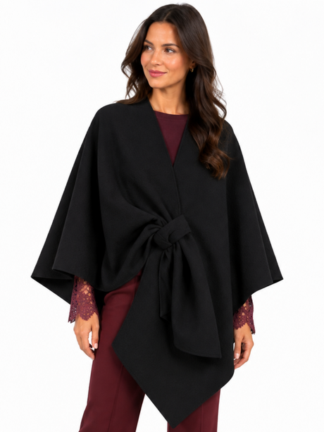 Kate & Pippa Lucia Wrap Knit In Black-Nicola Ross
