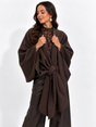 Kate & Pippa Lucia Wrap Knit In Brown-Nicola Ross