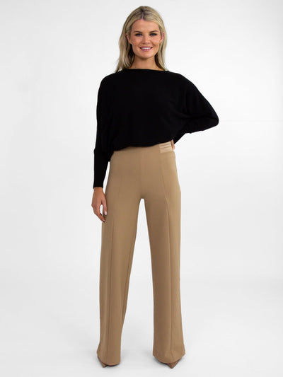 Kate & Pippa Lulu High Waist Trousers In Beige-Nicola Ross