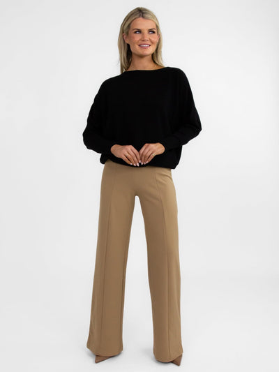 Kate & Pippa Lulu High Waist Trousers In Beige-Nicola Ross