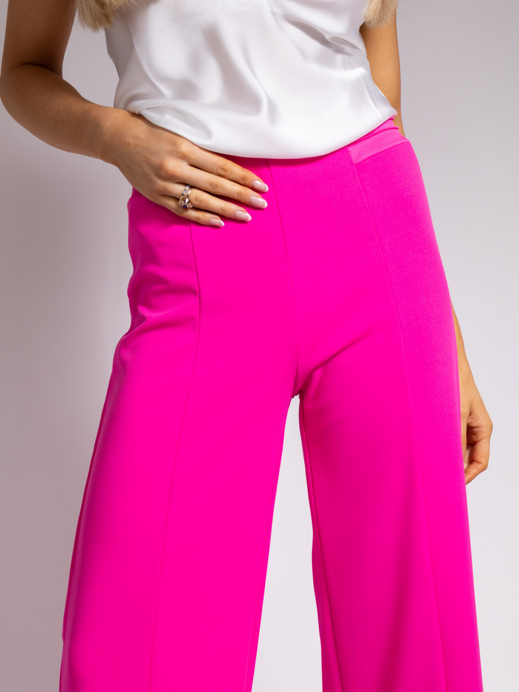 Kate & Pippa Lulu High Waist Trousers In Fuchsia Pink-Nicola Ross