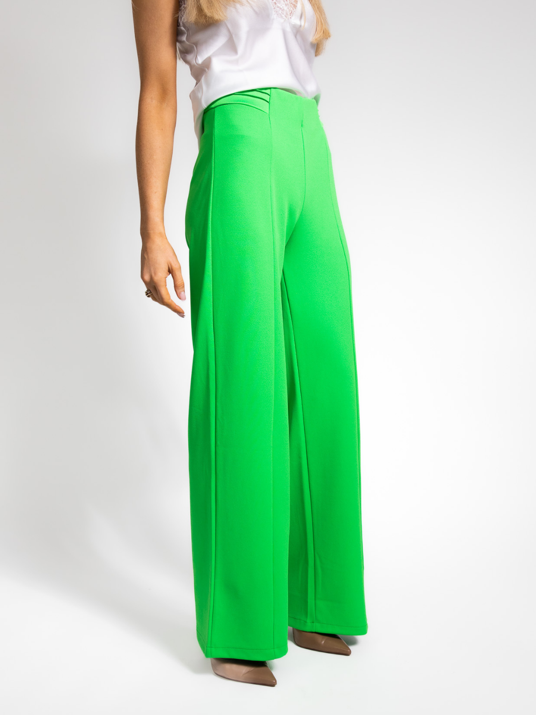 Kate Pippa Lulu High Waist Trousers In Green