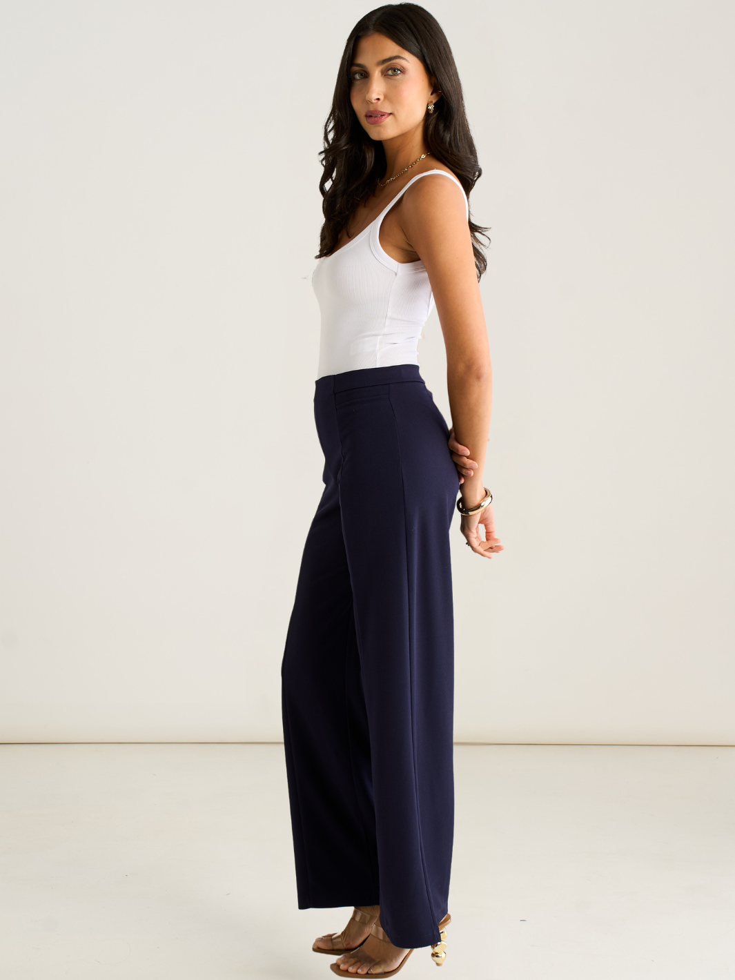Kate & Pippa Lulu High Waist Trousers In Navy-Nicola Ross