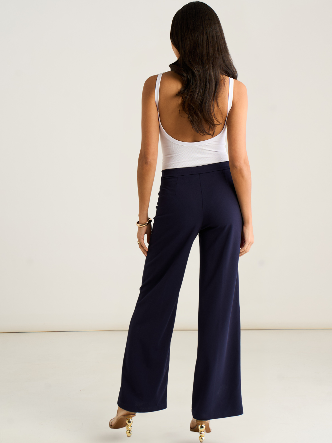 Kate & Pippa Lulu High Waist Trousers In Navy-Nicola Ross