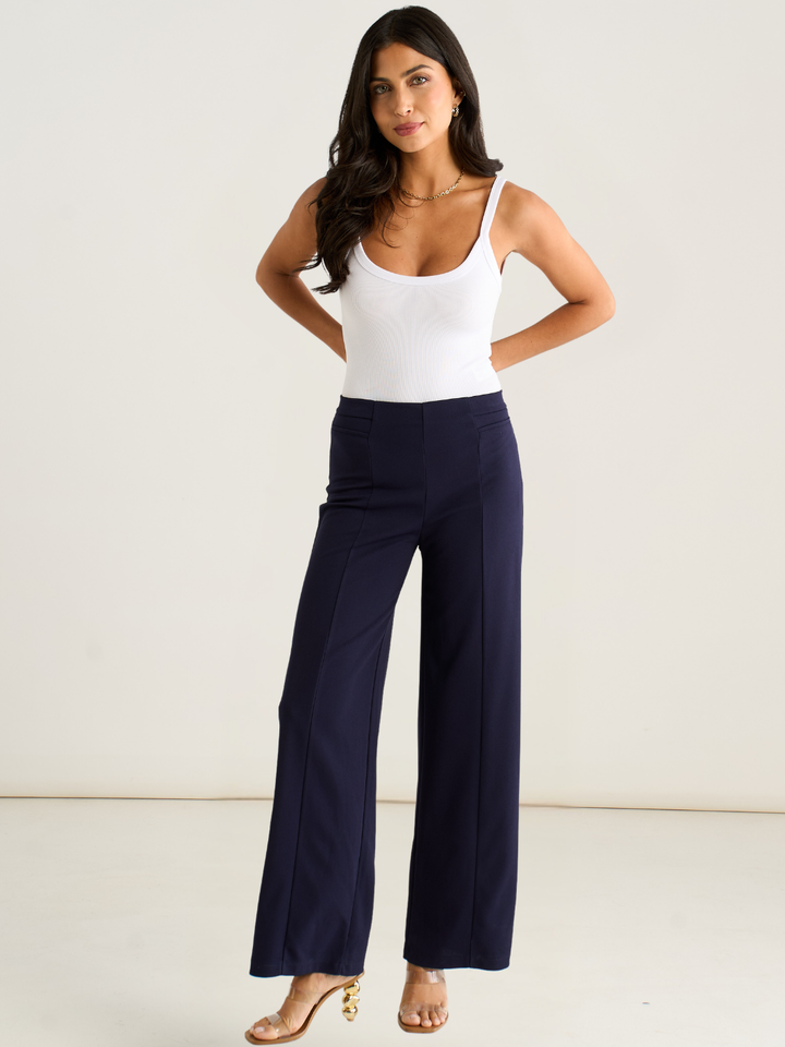 Kate & Pippa Lulu High Waist Trousers In Navy-Nicola Ross
