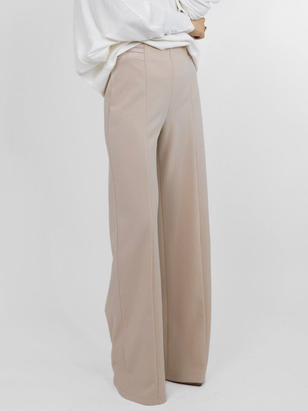 Kate & Pippa Lulu High Waist Trousers In Stone-Nicola Ross