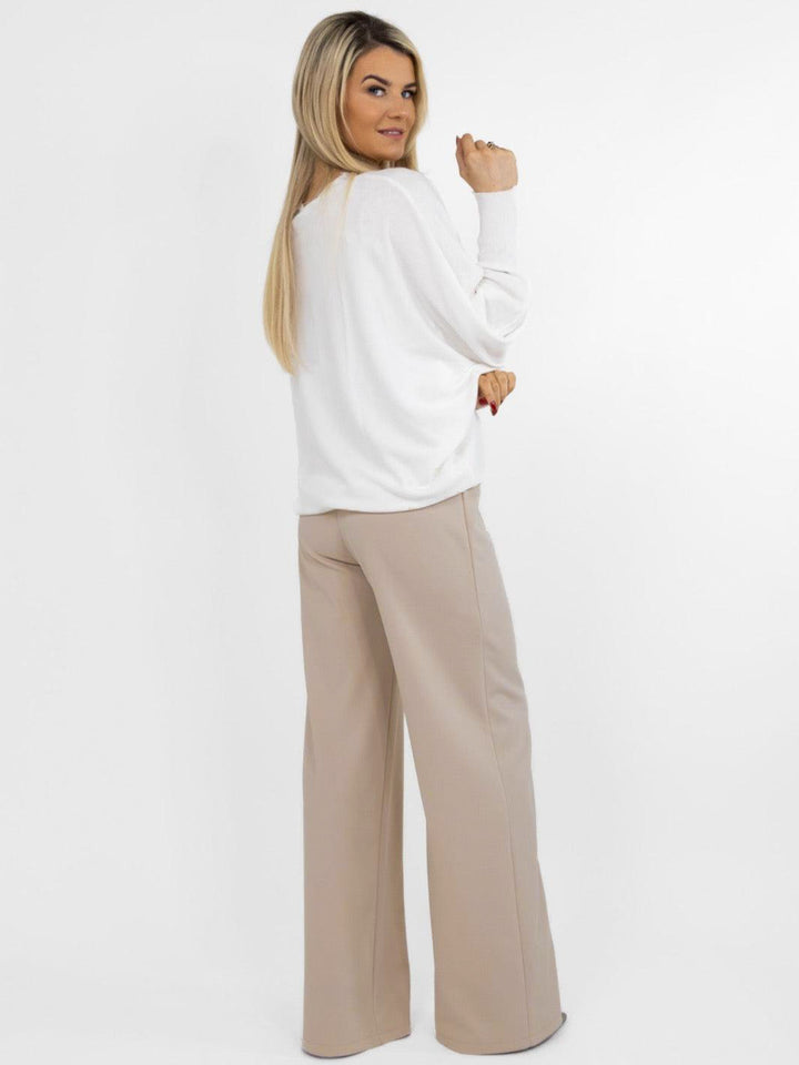Kate & Pippa Lulu High Waist Trousers In Stone-Nicola Ross