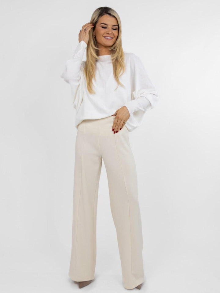 Kate & Pippa Lulu High Waist Trousers In Vanilla-Nicola Ross