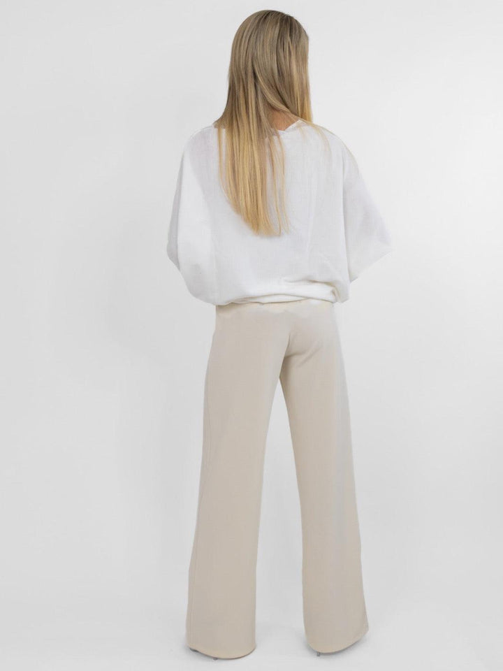 Kate & Pippa Lulu High Waist Trousers In Vanilla-Nicola Ross