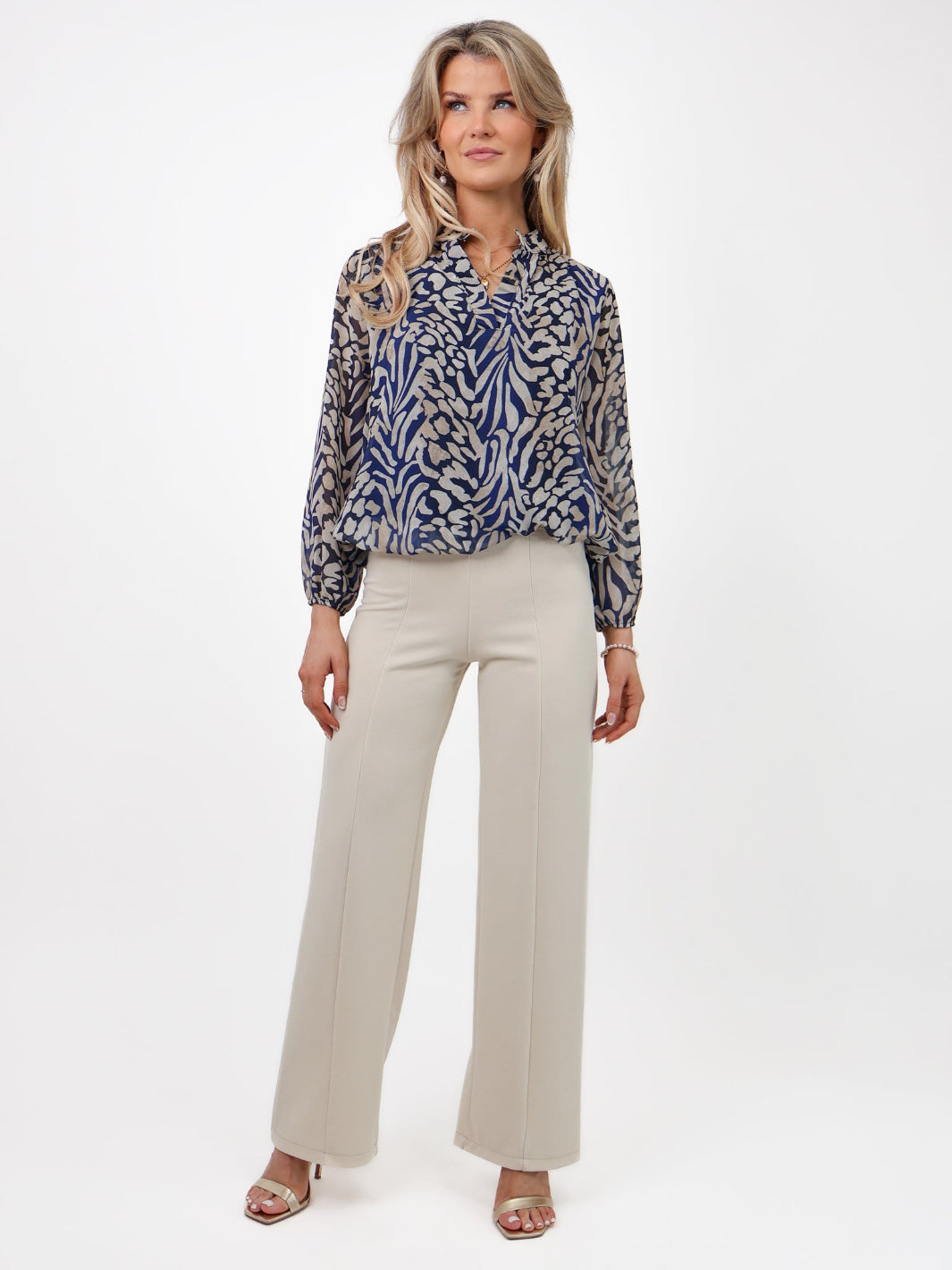 Kate & Pippa Lulu High Waist Trousers In Vanilla-Nicola Ross