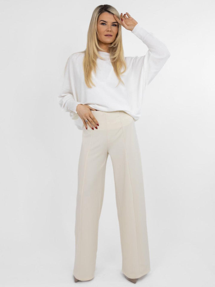 Kate & Pippa Lulu High Waist Trousers In Vanilla-Nicola Ross