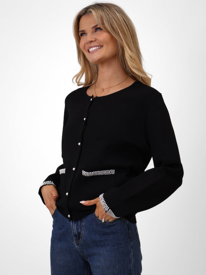 Kate & Pippa Luna Cardigan In Black-Nicola Ross
