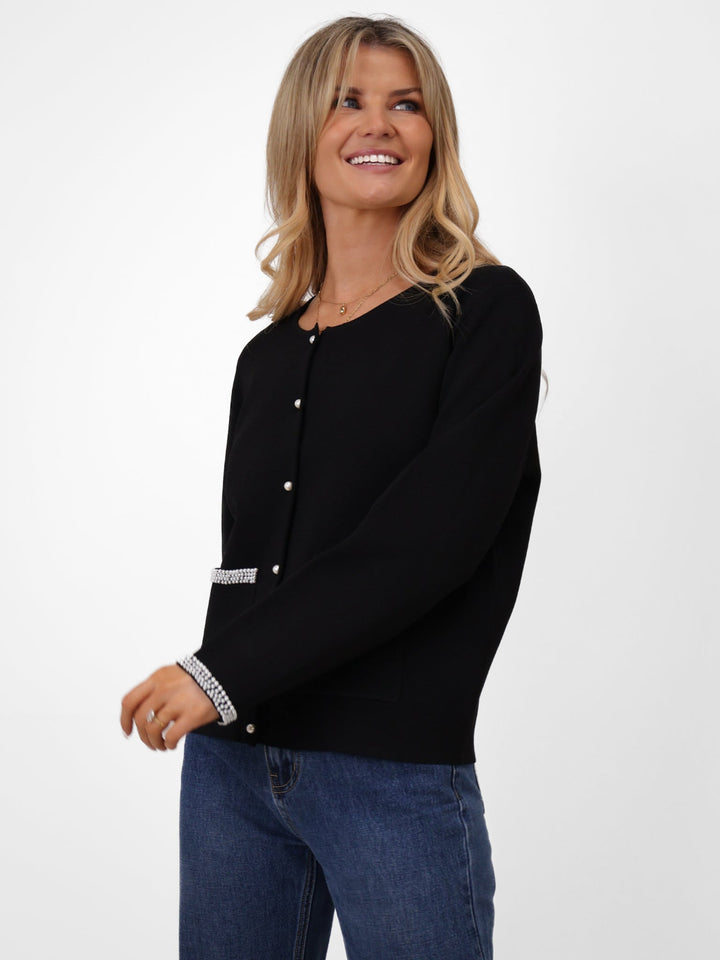 Kate & Pippa Luna Cardigan In Black-Nicola Ross