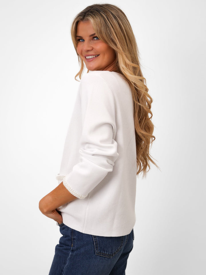 Kate & Pippa Luna Cardigan In White-Nicola Ross