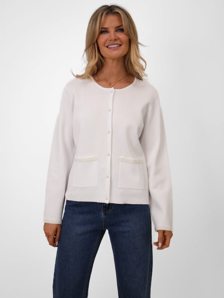 Kate & Pippa Luna Cardigan In White-Nicola Ross