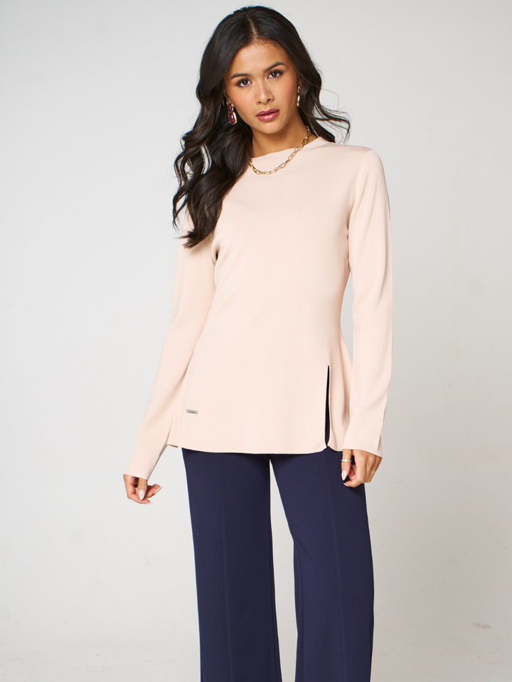 Kate & Pippa Margot Knit Top In Beige-Nicola Ross