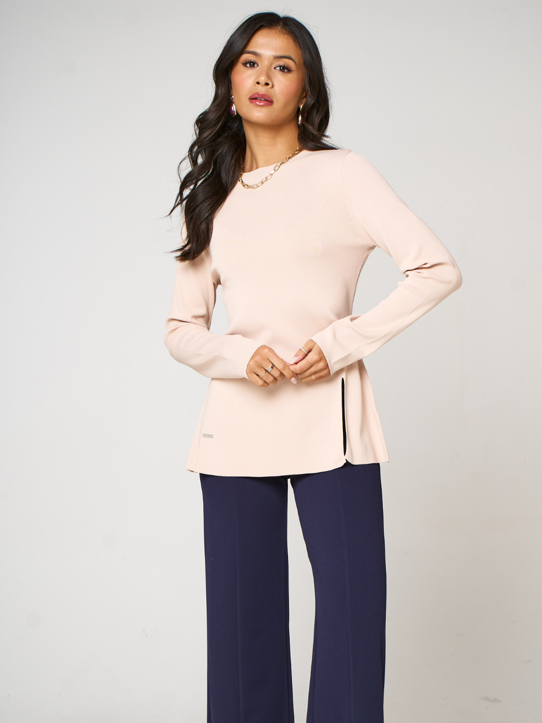 Kate & Pippa Margot Knit Top In Beige-Nicola Ross