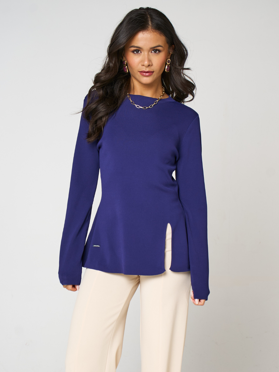 Kate & Pippa Margot Knit Top In Navy-Nicola Ross