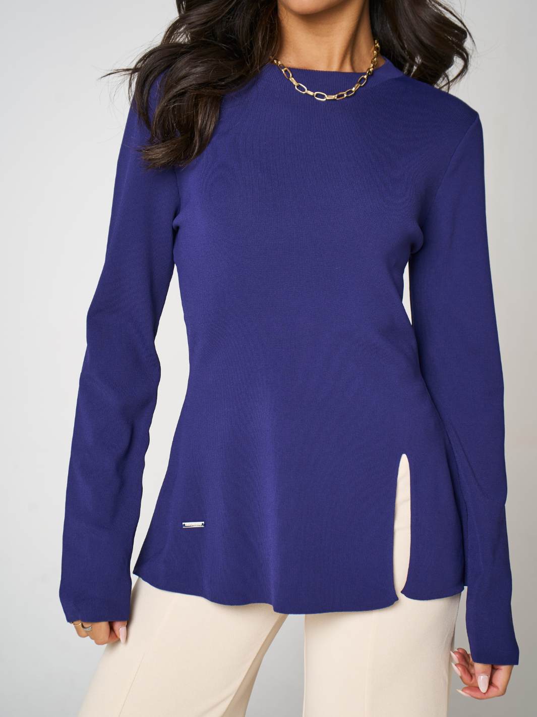 Kate & Pippa Margot Knit Top In Navy-Nicola Ross