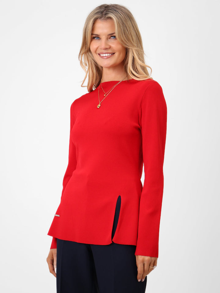 Kate & Pippa Margot Knit Top In Red-Nicola Ross