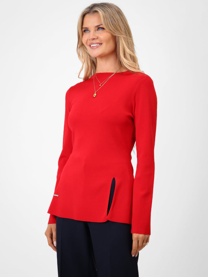 Kate & Pippa Margot Knit Top In Red-Nicola Ross