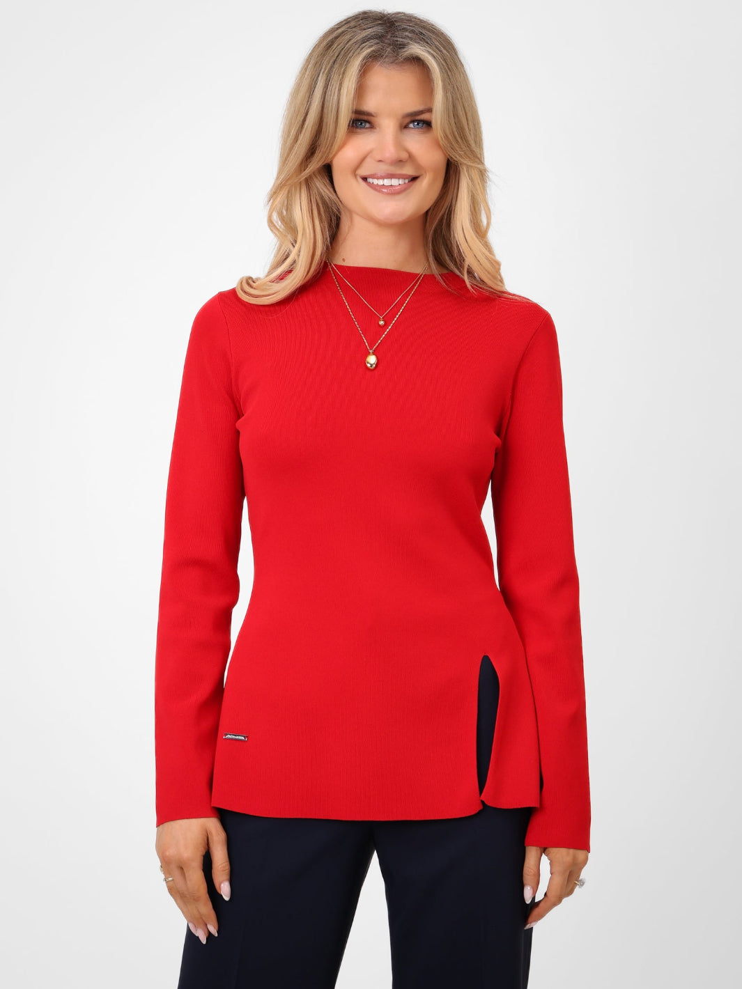 Kate & Pippa Margot Knit Top In Red-Nicola Ross