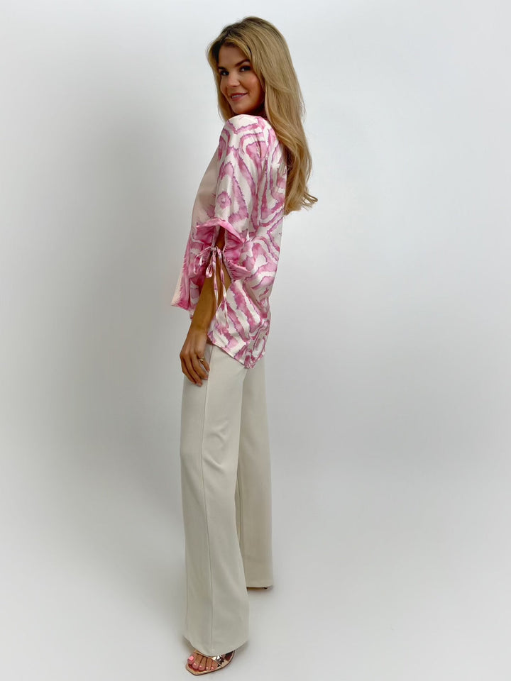 Kate & Pippa Maria Top In Light Pink Print-Nicola Ross