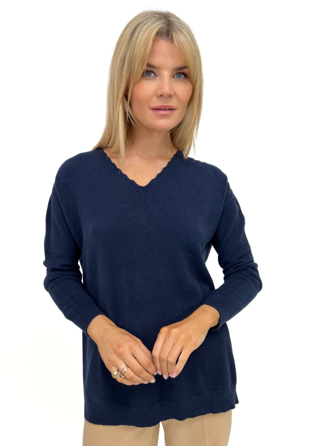 Kate & Pippa Marmi Knit Jumper In Navy-Nicola Ross