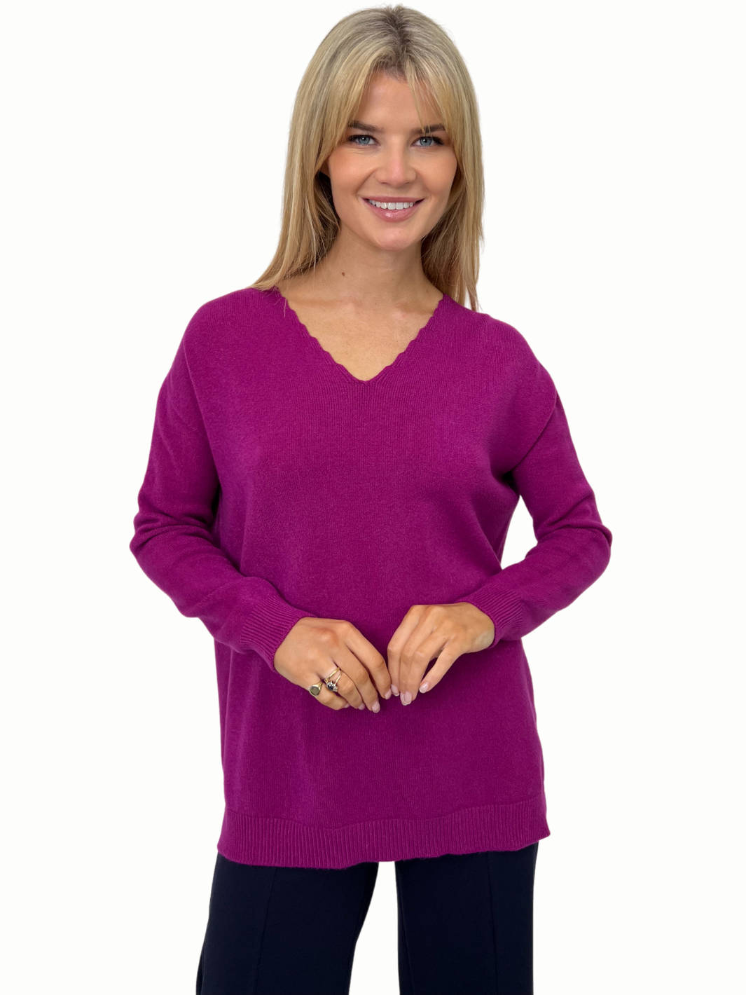 Kate & Pippa Marmi Knit Jumper In Plum-Nicola Ross