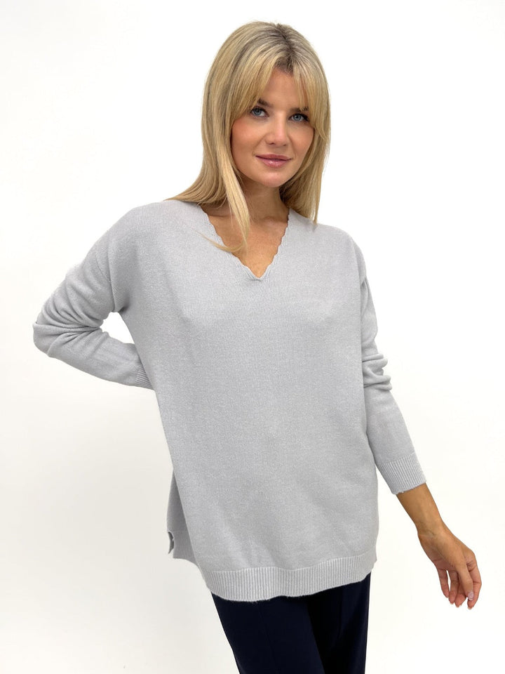 Kate & Pippa Marmi Knit Jumper In Silver-Nicola Ross
