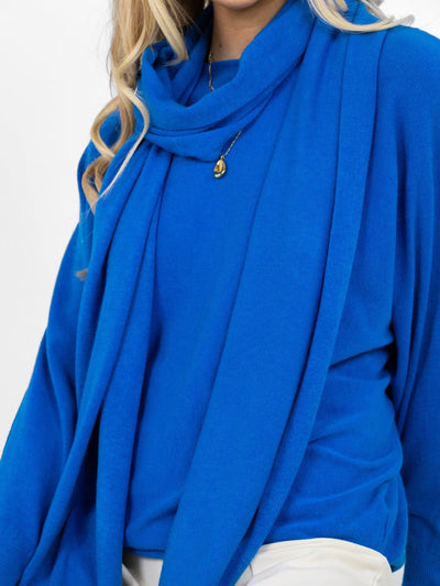 Kate & Pippa Matera Knit Scarf In Cobalt Blue-Nicola Ross