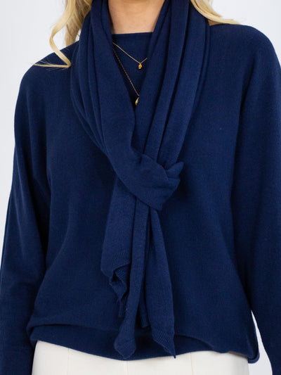 Kate & Pippa Matera Knit Scarf In Navy-Nicola Ross