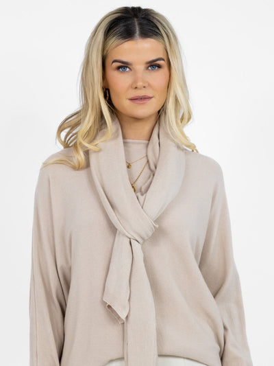 Kate & Pippa Matera Knit Scarf In Sand-Nicola Ross