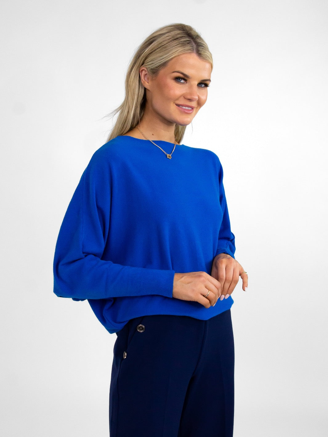 Kate & Pippa Milano Batwing Knit In Blue-Nicola Ross